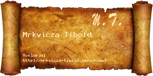 Mrkvicza Tibold névjegykártya